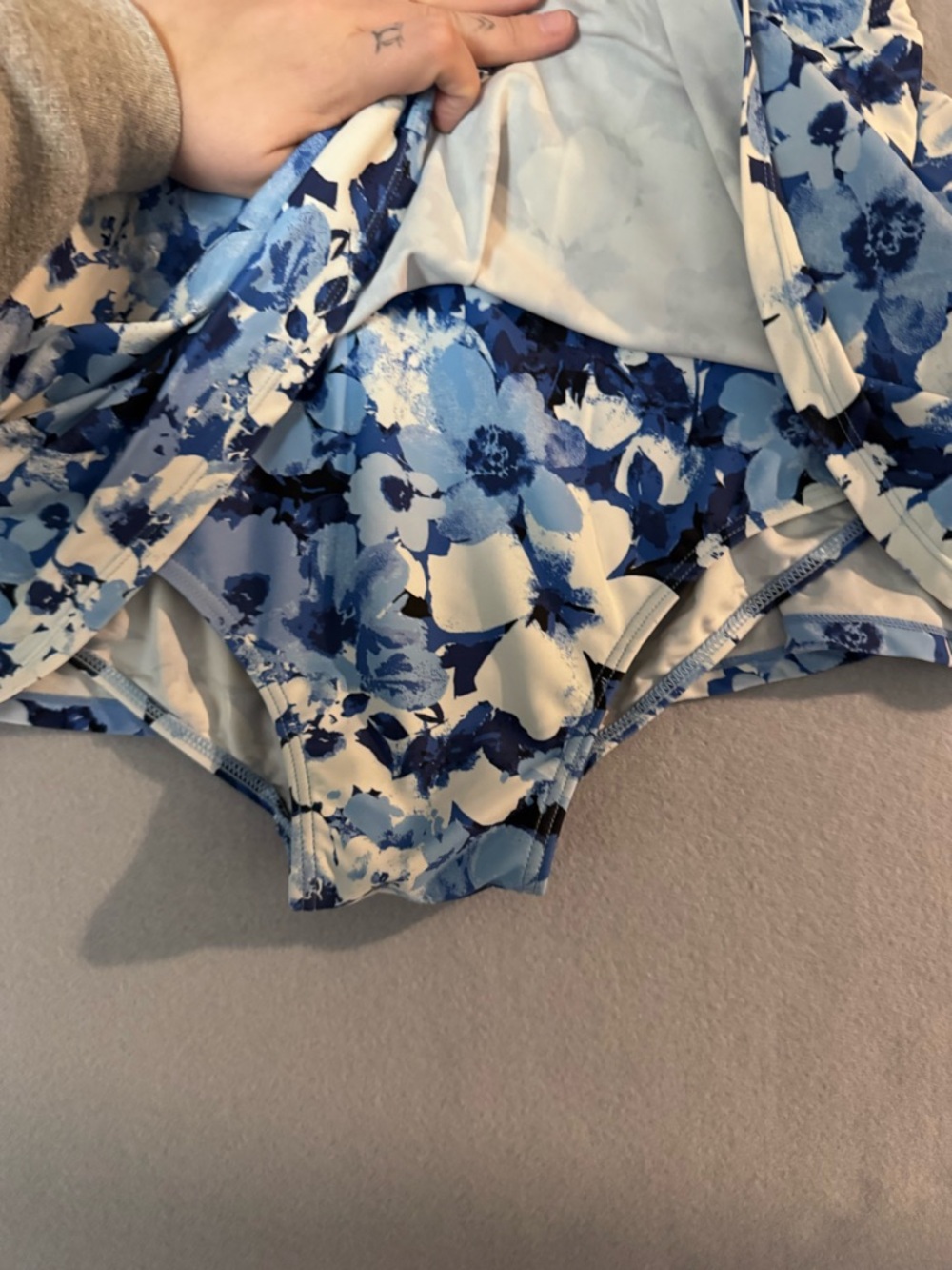 Blair White and Blue Floral Mini Skirt - Picture 4 of 5